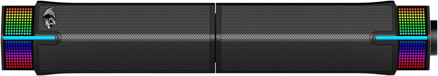 Redragon GS511 Yorick Wireless RGB Desktop Speakers, 2.0 PC Gaming Soundbar w/BT 5.0/USB Mode, Dual-Play Design, Max 6Wx2 Output, Rich Stereo Sound and Bass, RGB Backlight & All-in-one Control, USB Powered Redragon GS511 Yorick Wireless RGB Desktop Speakers, 2.0 PC Gaming Soundbar w/BT 5.0/USB Mode, Dual-Play Design, Max 6Wx2 Output, Rich Stereo Sound and Bass, RGB Backlight & All-in-one Control, USB Powered
